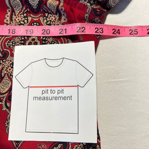 ❤️Jones New York Signature Women's 100% Cotton Shirt – Size XL Rich red  paisley - Picture 8 of 10